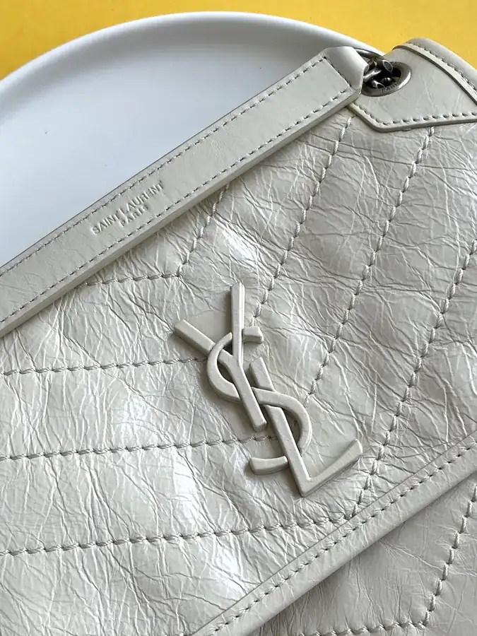 Niki Mini Bucket Bag Silver Chain Handle with D Clasp