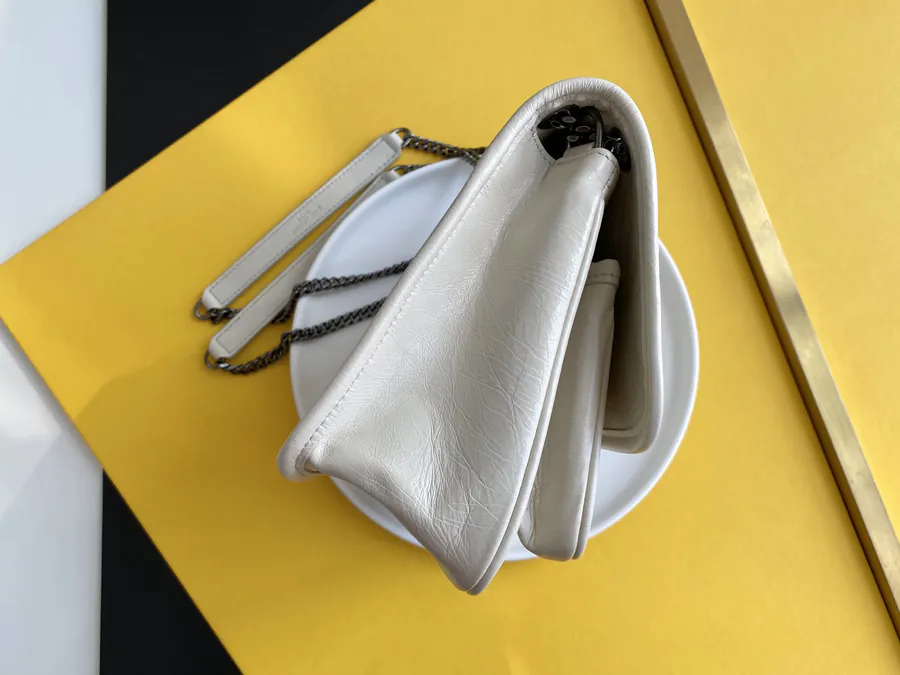 Niki Mini Bucket Bag Silver Chain Handle with D Clasp