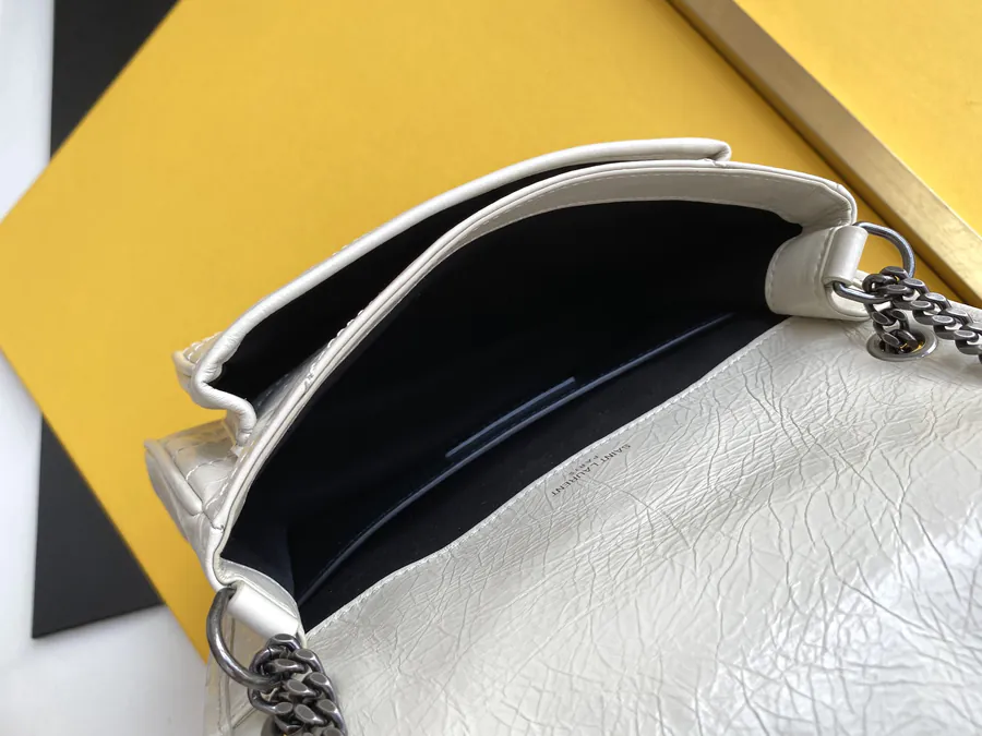 Niki Mini Bucket Bag Silver Chain Handle with D Clasp
