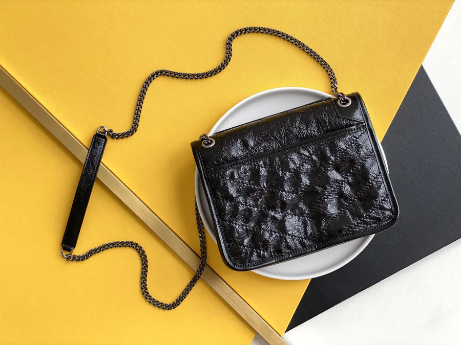 Niki Mini Black Silver Chain with D Clips