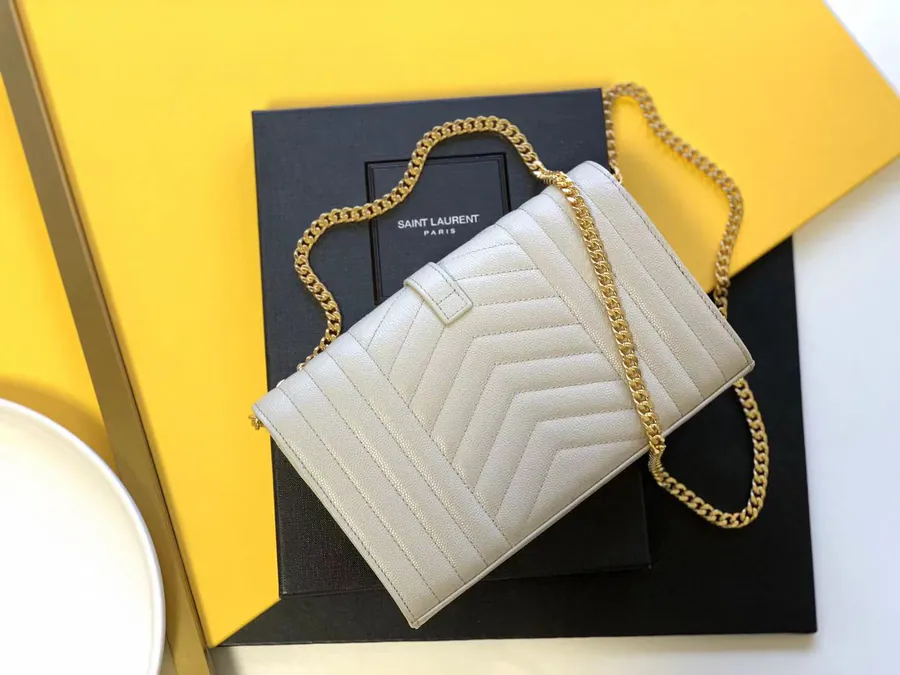 YSL Saint Laurent Monogram Grained Calfskin Envelope Bag