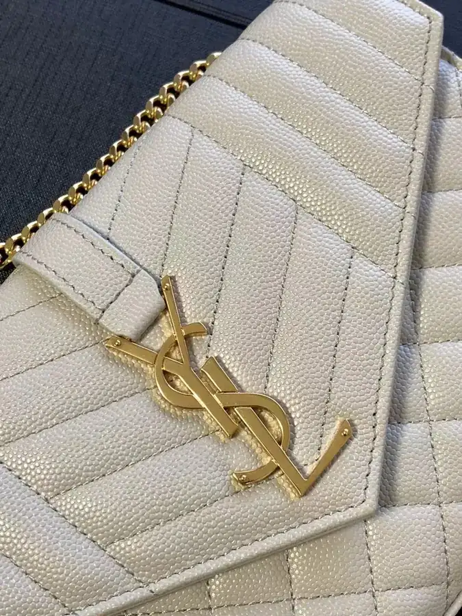 YSL Saint Laurent Monogram Grained Calfskin Envelope Bag