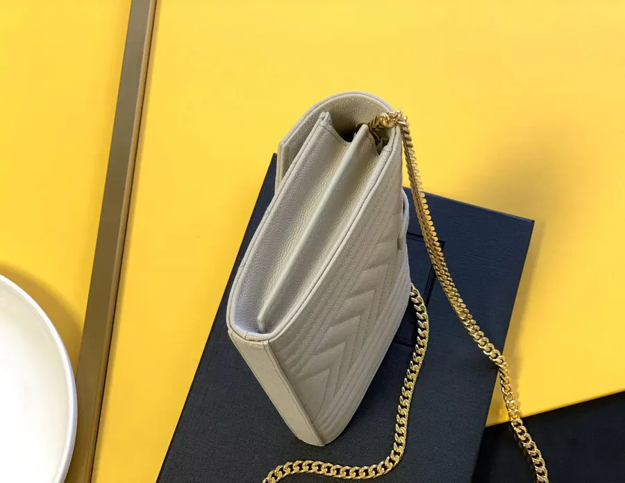 YSL Saint Laurent Monogram Grained Calfskin Envelope Bag