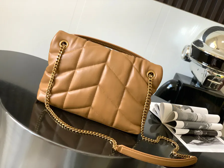 LOULOU PUFFER Brown Calfskin Medium Handbag
