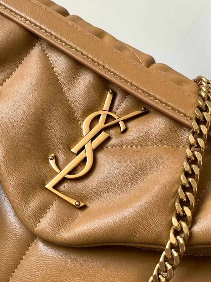 LOULOU PUFFER Brown Calfskin Medium Handbag