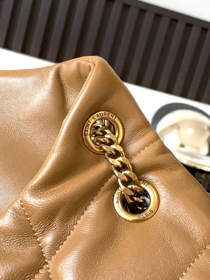 LOULOU PUFFER Brown Calfskin Medium Handbag