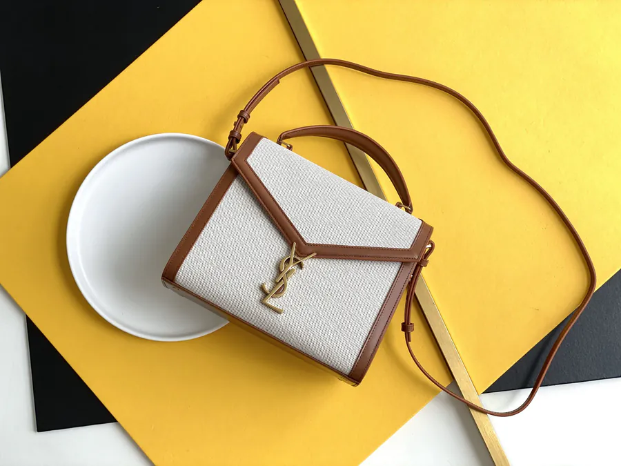 Cassandra Envelope Bag Upgraded Edition with Grained Calfskin and Waterproof Canvas