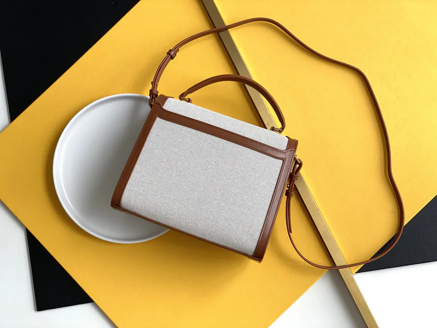 Cassandra Envelope Bag Upgraded Edition with Grained Calfskin and Waterproof Canvas