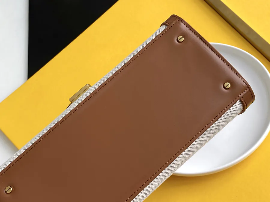 Cassandra Envelope Bag Upgraded Edition with Grained Calfskin and Waterproof Canvas
