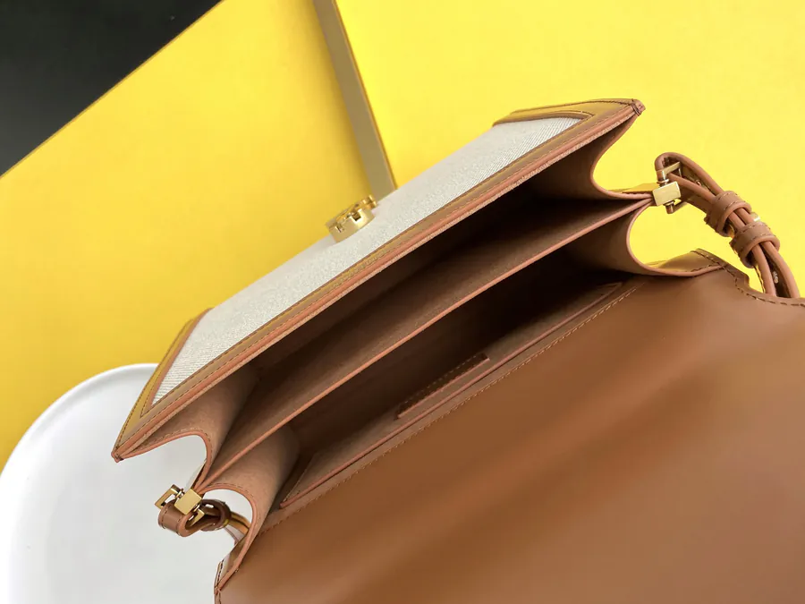 Cassandra Envelope Bag Upgraded Edition with Grained Calfskin and Waterproof Canvas