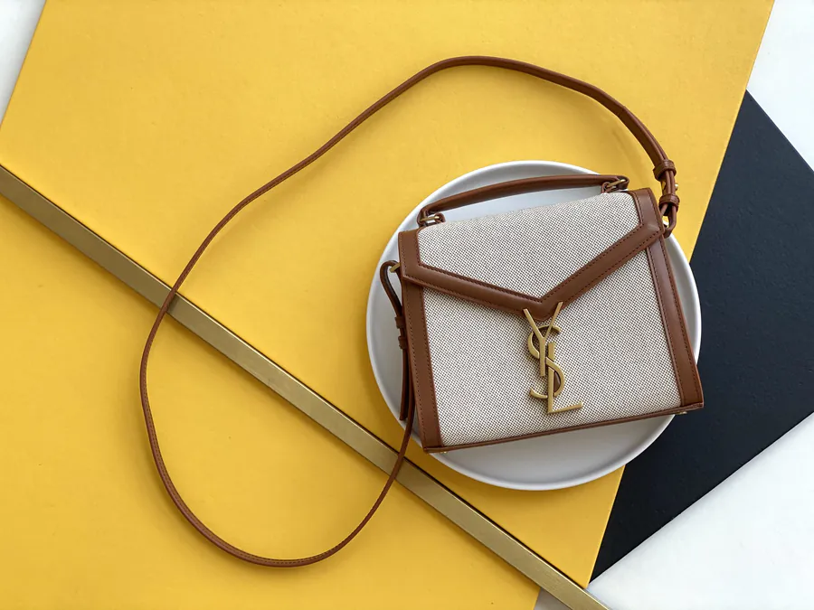 Cassandra Envelope Bag Upgraded Edition with Matching Color Grained Calfskin and Waterproof Canvas
