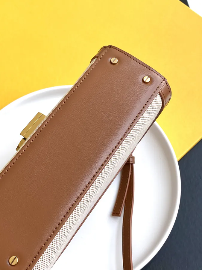 Cassandra Envelope Bag Upgraded Edition with Matching Color Grained Calfskin and Waterproof Canvas