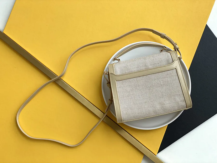 Cassandra Envelope Bag Upgraded Edition with Matching Color Grained Calfskin and Waterproof Canvas