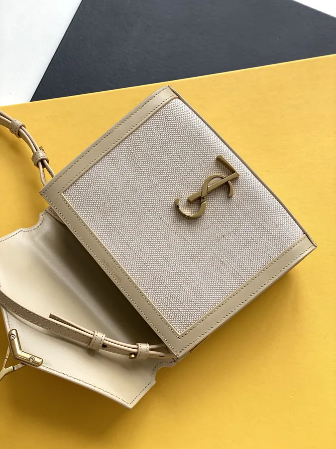 Cassandra Envelope Bag Upgraded Edition with Matching Color Grained Calfskin and Waterproof Canvas