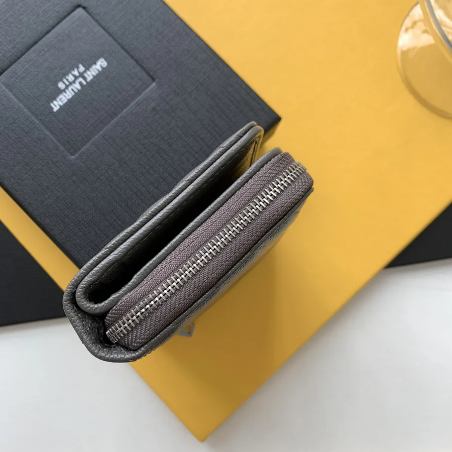 YSL Saint Laurent Premium Wallet Compact Zippered Card Holder