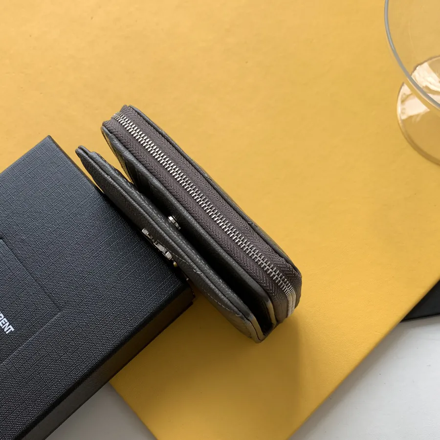 YSL Saint Laurent Premium Wallet Compact Zippered Card Holder