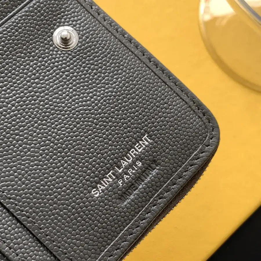 YSL Saint Laurent Premium Wallet Compact Zippered Card Holder