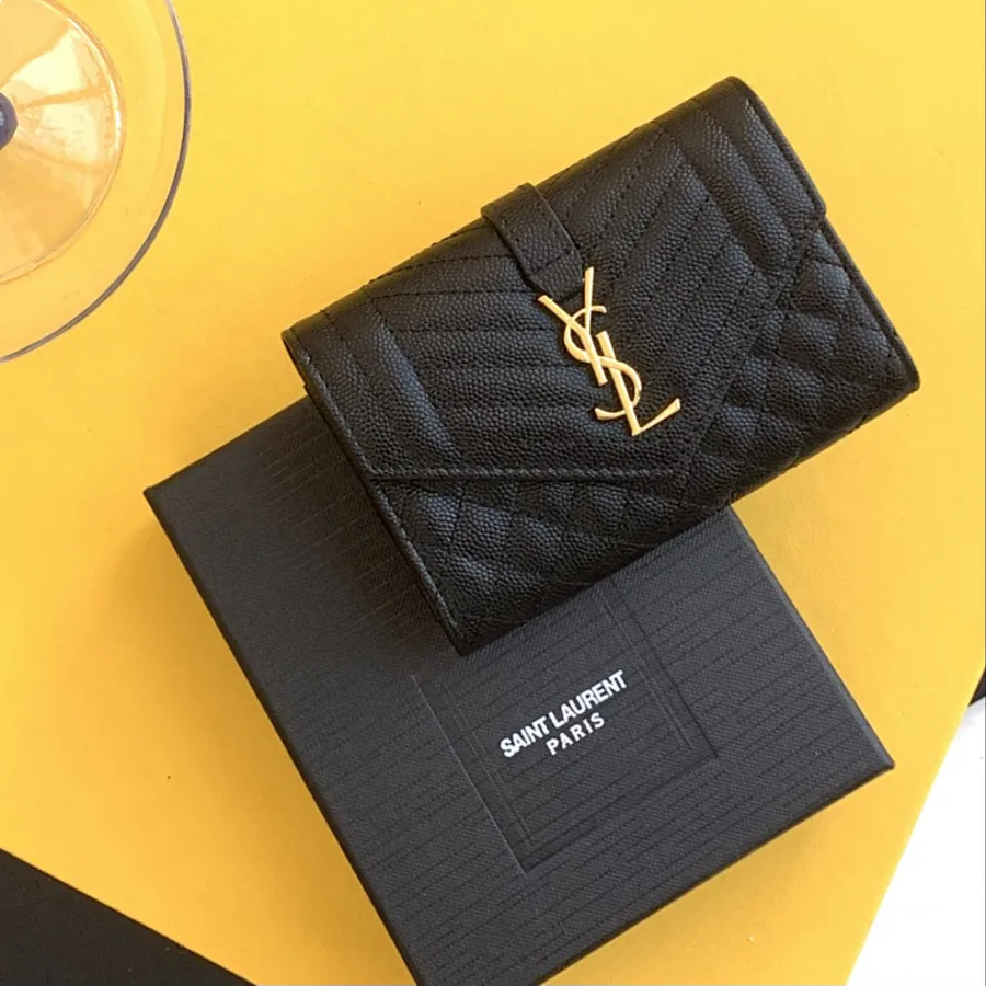 YSL Saint Laurent Premium Original Zero Money Long Wallet