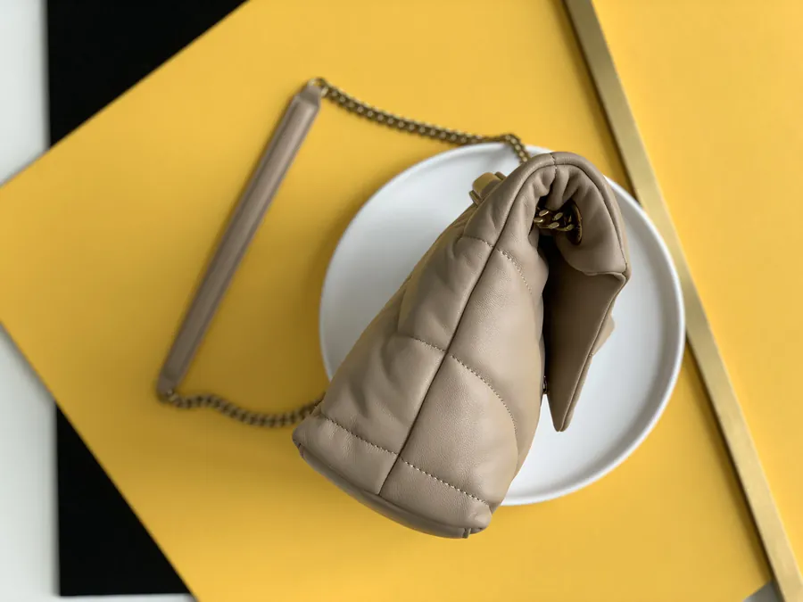 LOULOU PUFFER Grained Lamb Leather Bag, Medium Size
