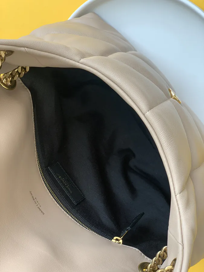 LOULOU PUFFER Grained Lamb Leather Bag, Medium Size