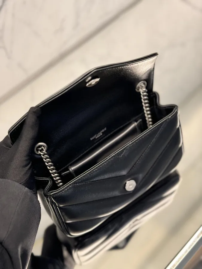 Loulou Leather Series Black and Silver