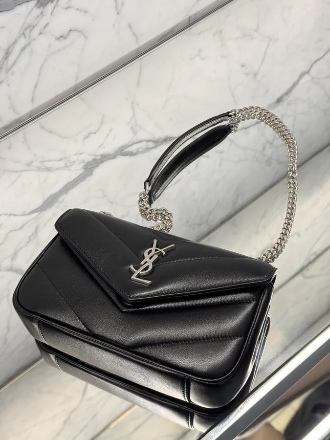 Loulou Leather Series Black and Silver