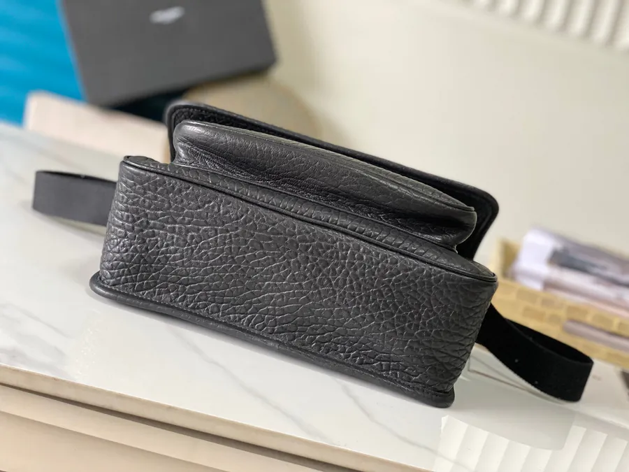 Niki Bucket Bag with Grained Calfskin and Gunmetal Clasp