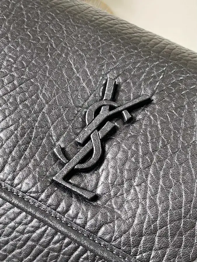 Niki Bucket Bag with Grained Calfskin and Gunmetal Clasp