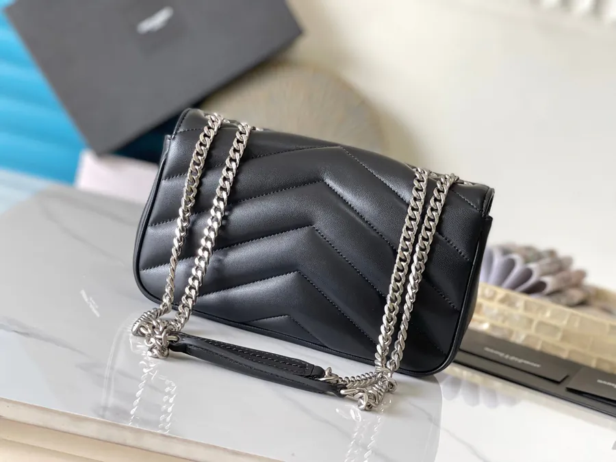 Lou Lou Medium Envelope Bag in Grained Lambskin