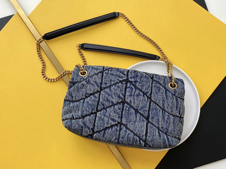 LOULOU PUFFER Premium Leather with Silver Chain Closure