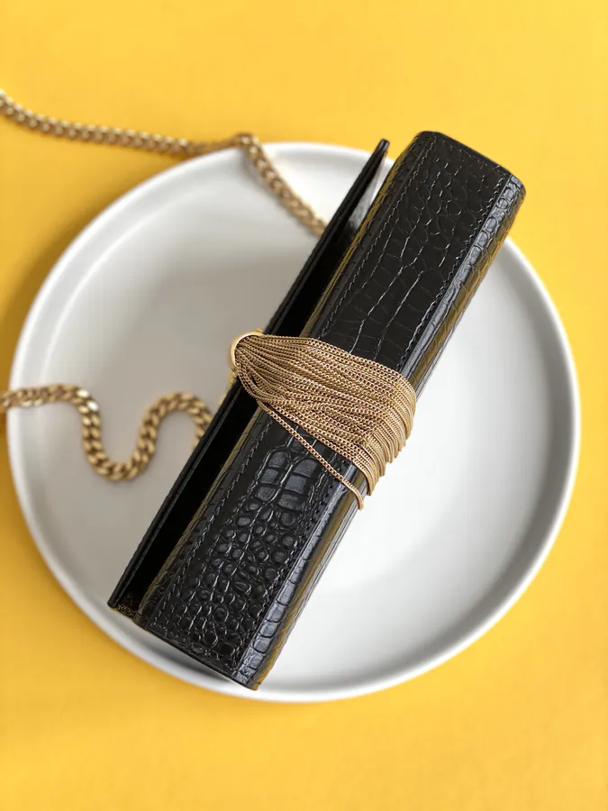 YSL Saint Laurent Premium Original Calfskin Chain Clutch