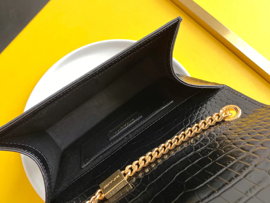 YSL Saint Laurent Premium Original Calfskin Chain Clutch