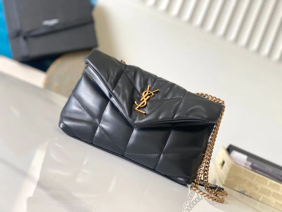 Loulou Puffer Mini Black 2023 New Edition with Double Chain