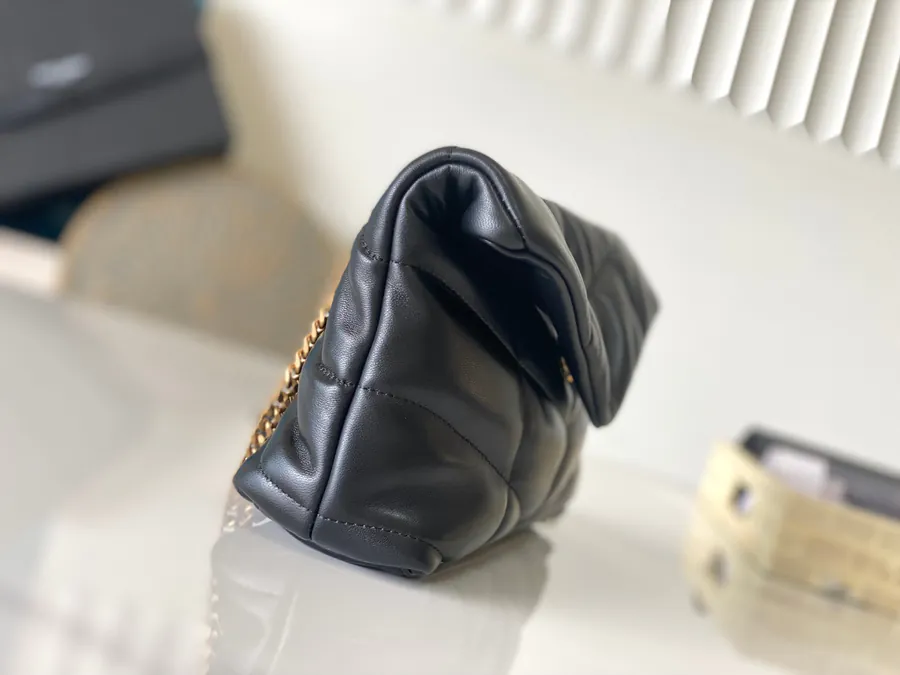 Loulou Puffer Mini Black 2023 New Edition with Double Chain