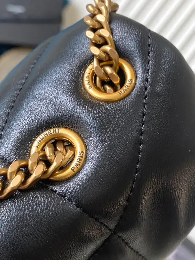 Loulou Puffer Mini Black 2023 New Edition with Double Chain