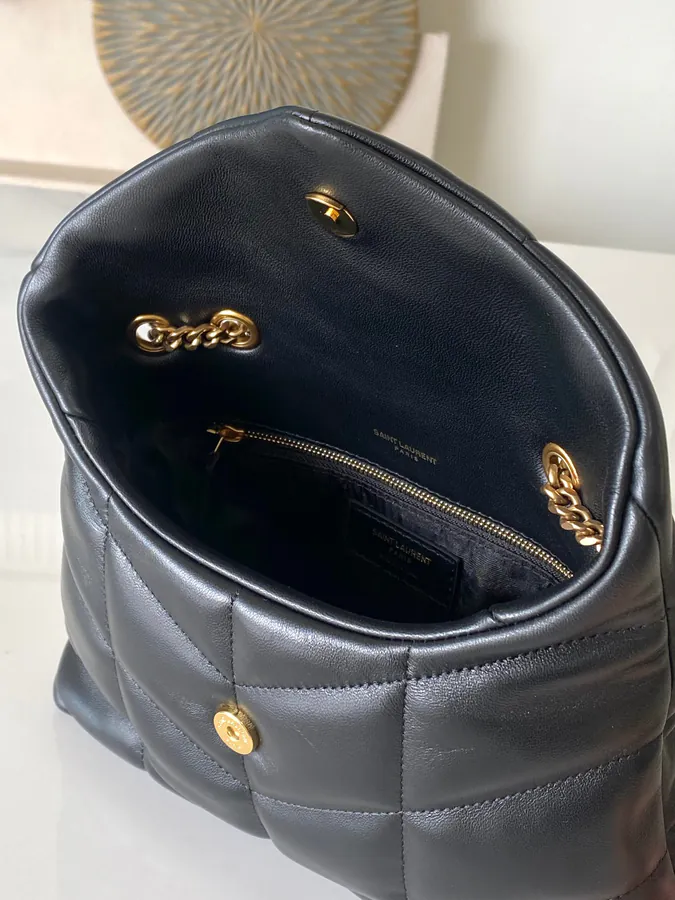 Loulou Puffer Mini Black 2023 New Edition with Double Chain