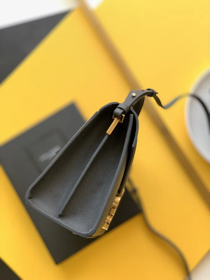 CASSANDRA Handbag Grained Calfskin Rotating Metal Clasp