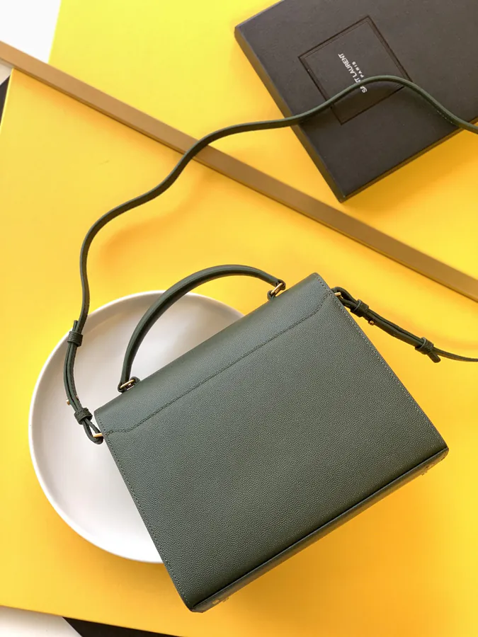 CASSANDRA Handbag Grained Calfskin Rotating Metal Clasp