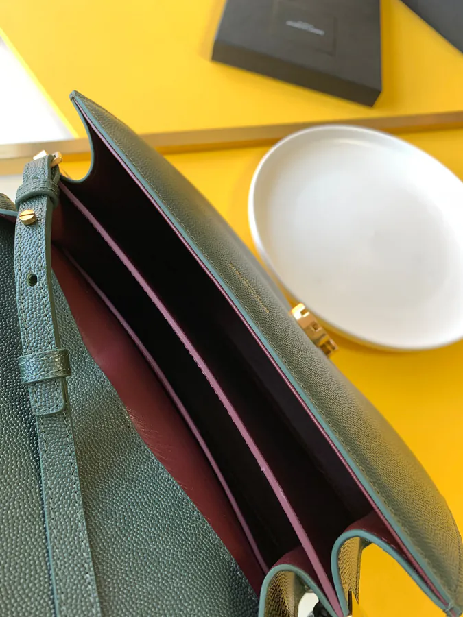 CASSANDRA Handbag Grained Calfskin Rotating Metal Clasp