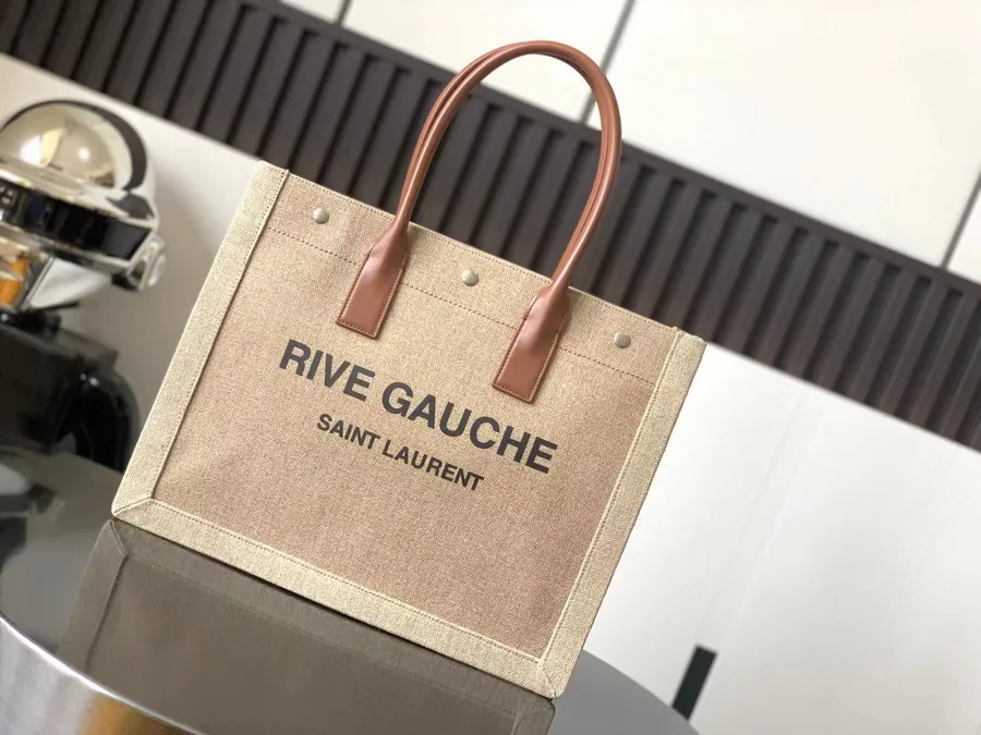 Rive Gauche Tote Bag Custom Canvas, Elegant Design