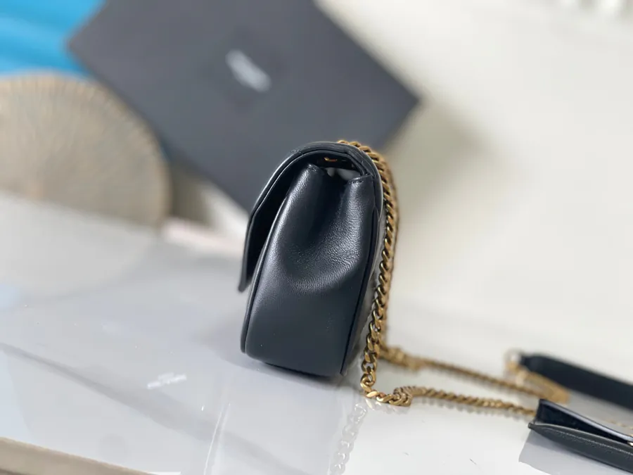 LouLou Mini Envelope Bag Soft Lamb Leather with Chevron Quilting
