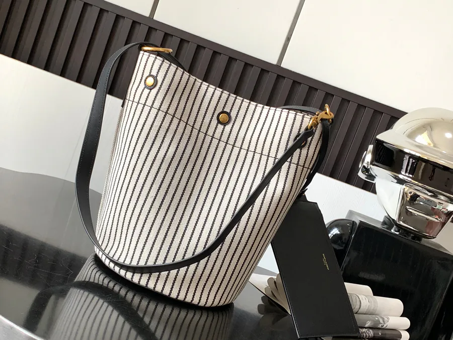 Rive Gauche French Linen Bucket Bag