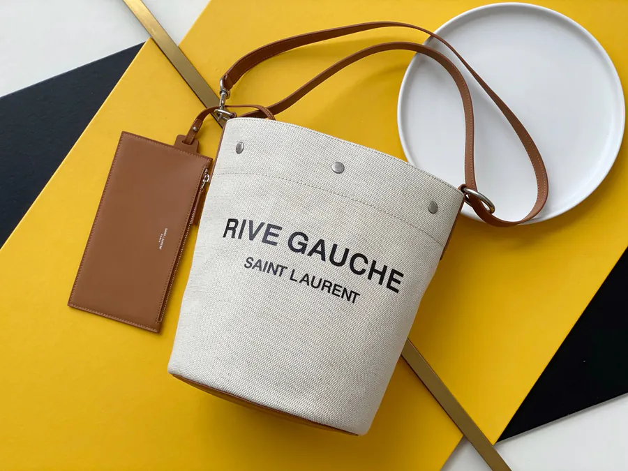Rive Gauche French Canvas Bucket Bag