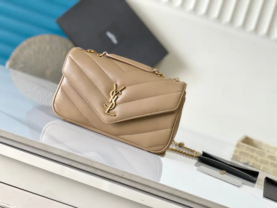 Lou Lou Mini Wallet with Grained Lambskin and Crosshatch Stitching