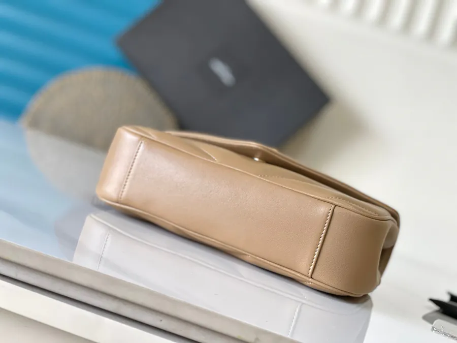 Lou Lou Mini Wallet with Grained Lambskin and Crosshatch Stitching
