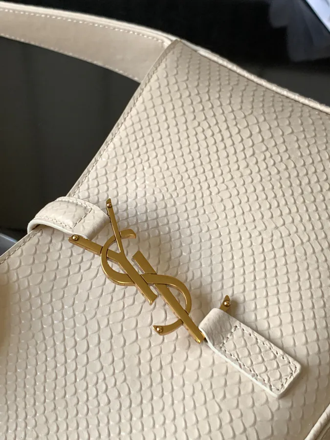 YSL Saint Laurent腋下包 657228浅杏蛇纹金扣