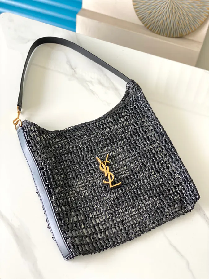 Lafayette Woven Black Gold Bucket Bag