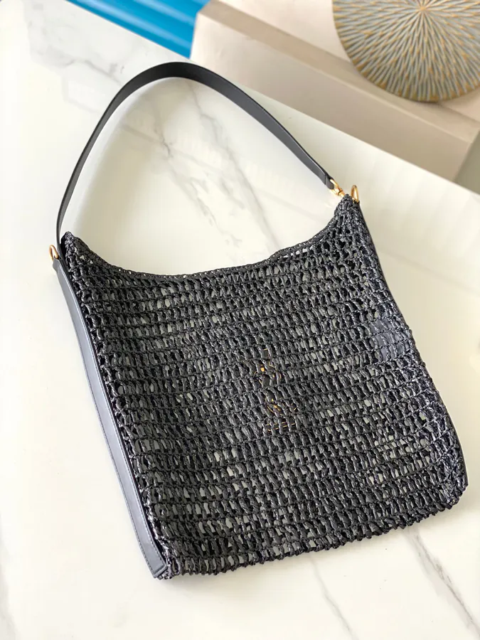 Lafayette Woven Black Gold Bucket Bag