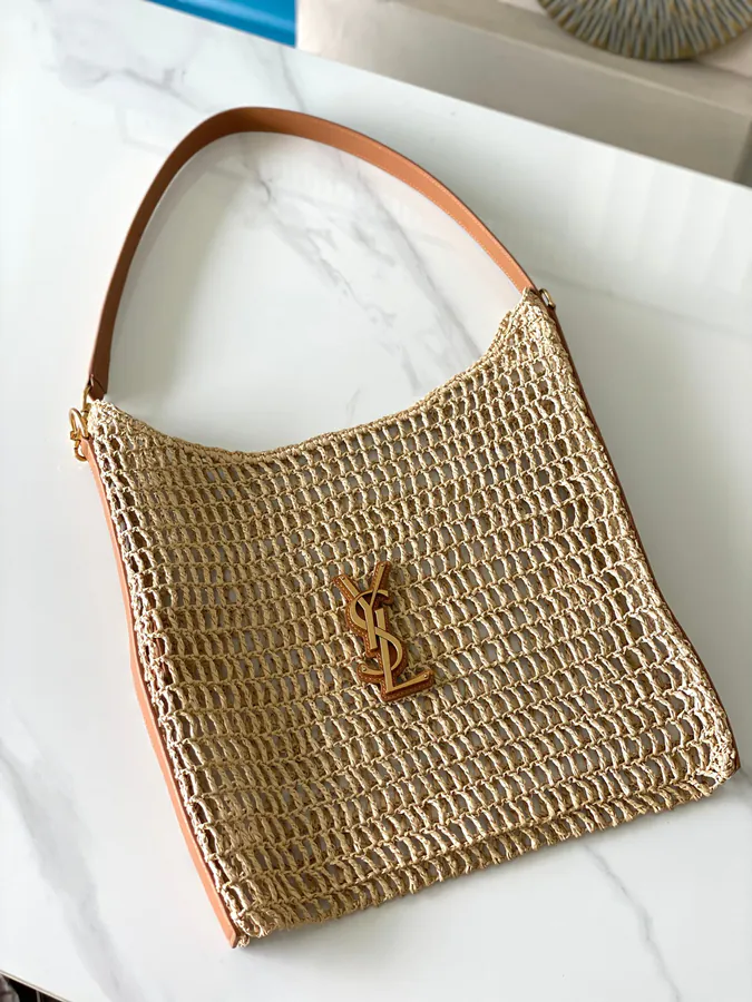 Oxalis Woven Palm Gold Shoulder Bag