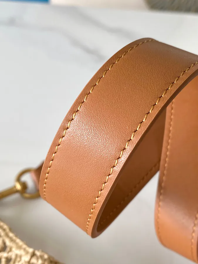 Oxalis Woven Palm Gold Shoulder Bag